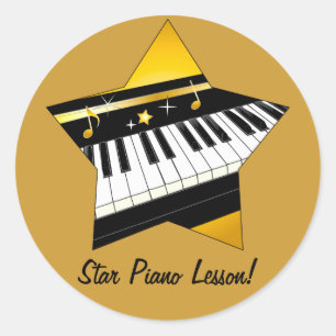 Star Piano Lesson van leraar Ronde Sticker