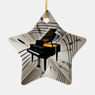 Star Piano Toetsenbord Kerst Xmas Ornament