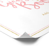 Star Pink Gold Glitter Baby shower Guest Book Sign Poster (Hoek)