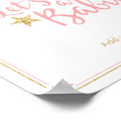 Star Pink Gold Glitter maakt een Baby shower game Poster (Hoek)
