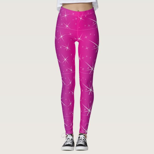 Star Pink Patroon Leggings (Voorkant)