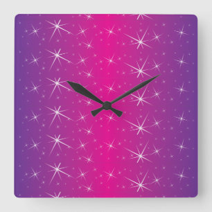 Star Pink Patroon Vierkante Klok