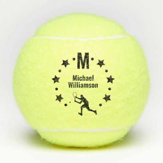 Star Player Monogrammed Tennisballen (Voorkant)