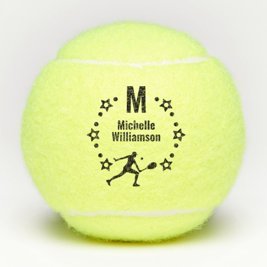 Star Player Monogrammed Tennisballen (Voorkant)