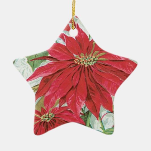  Star Poinsettia Keramisch Ornament (Voorkant)