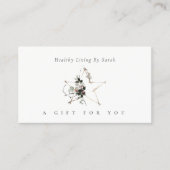 Star Poinsettia Leafy Festive Gift Certificate Visitekaartje (Voorkant)