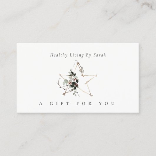 Star Poinsettia Leafy Festive Gift Certificate Visitekaartje