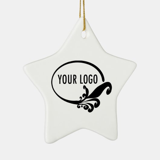 Star Porselein Keramisch Ornament met Bedrijf Logo (Rechts)