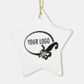 Star Porselein Keramisch Ornament met Bedrijf Logo (Links)