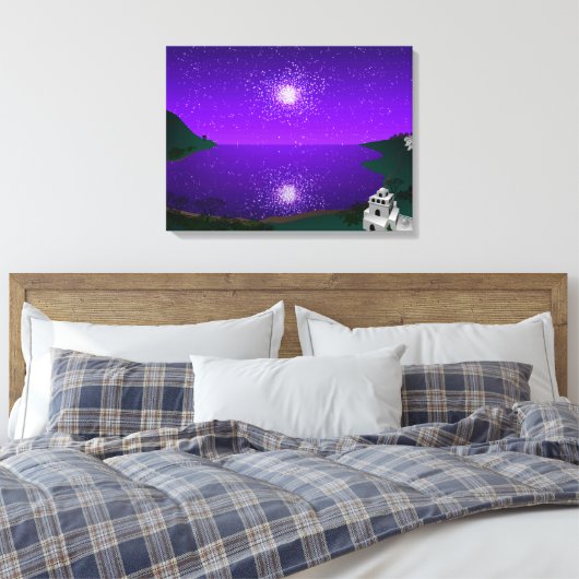 "Star Port" — Star Cluster over Alien-landschap Canvas Afdruk (Insitu (Slaapkamer))