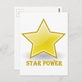 Star Power with Gold Star Briefkaart (Voorkant / Achterkant)