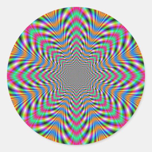 Star Psychedelic Round Sticker (Voorkant)