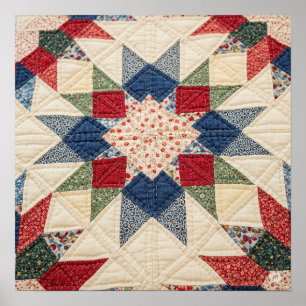 Star Quilt grafische kaart Poster