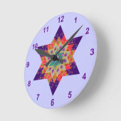 Star Quilt in Paars en Oranje Ronde Klok (Hoek)