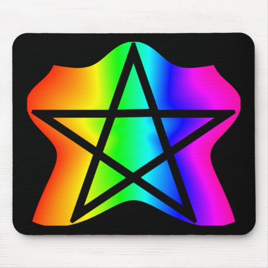 Star Rainbow Pentagram Muismat (Voorkant)