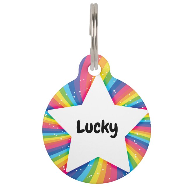 Star Rainbow QR-code Huisdierpenning (Voorkant)