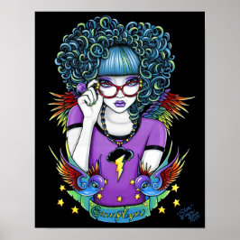 Star Rainbow Swallow Tattoo Angel Poster