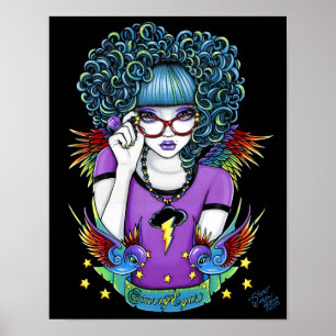 Star Rainbow Swallow Tattoo Angel Poster