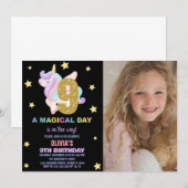 Star Rainbow Unicorn Verjaardag Uitnodigingen een (Voorkant / Achterkant)
