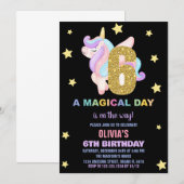 Star Rainbow Unicorn Verjaardag Uitnodigingen Vlie (Voorkant / Achterkant)