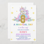 Star Rainbow Unicorn Verjaardag Uitnodigingen Vlie (Voorkant / Achterkant)