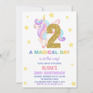 Star Rainbow Unicorn Verjaardag Uitnodigingen Vlie