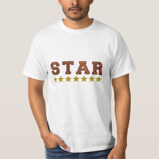 STAR Rating Funny Cute Smiley Star Design T-shirt (Voorkant)