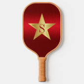 Star Red Burgundy Modern Elegant Custom Monogram Pickleball Paddle (Voorkant)