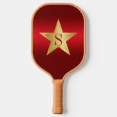 Star Red Burgundy Modern Elegant Custom Monogram Pickleball Paddle (Achterkant)