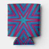 Star Red en Blue Geometric Blikjeskoeler (Voorkant)