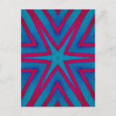Star Red en Blue Geometric Briefkaart (Voorkant)