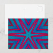 Star Red en Blue Geometric Briefkaart (Voorkant / Achterkant)
