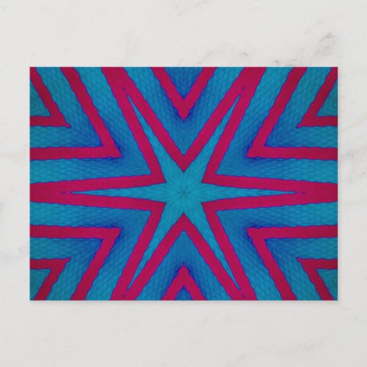 Star Red en Blue Geometric Briefkaart (Voorkant)