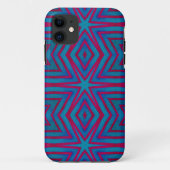 Star Red en Blue Geometric Case-Mate iPhone Case (Achterkant)