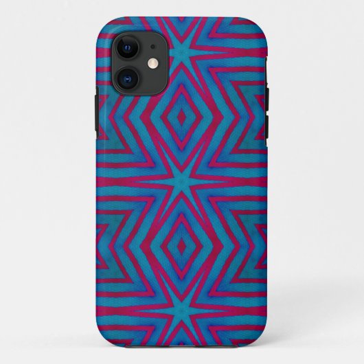 Star Red en Blue Geometric Case-Mate iPhone Case (Achterkant)