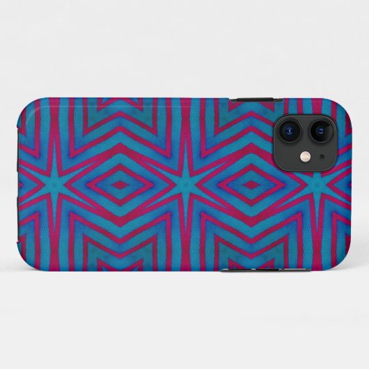 Star Red en Blue Geometric Case-Mate iPhone Case (Achterkant (horizontaal))