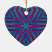 Star Red en Blue Geometric Ceramic Ornament (Voorkant)
