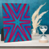 Star Red en Blue Geometric Fotoplaat (Zijkant)