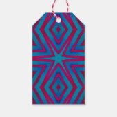 Star Red en Blue Geometric Gift Labels Cadeaulabel (Voorkant)