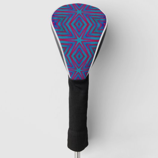 Star Red en Blue Geometric Golfheadcover (Voorkant)