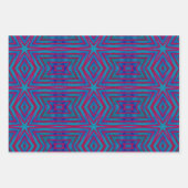 Star Red en Blue Geometric Inpakpapier Vel (Voorkant 2)