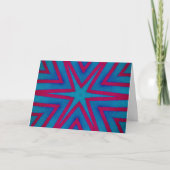 Star Red en Blue Geometric Kaart (Voorkant)