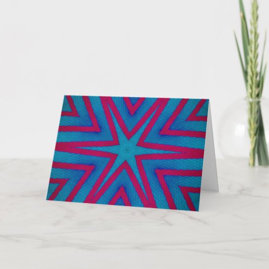 Star Red en Blue Geometric Kaart (Voorkant)