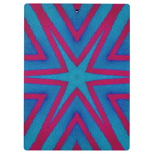 Star Red en Blue Geometric Klembord (Achterkant)