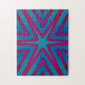 Star Red en Blue Geometric Legpuzzel (Verticaal)