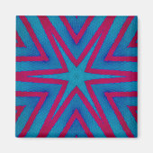 Star Red en Blue Geometric Magneet (Voorkant)