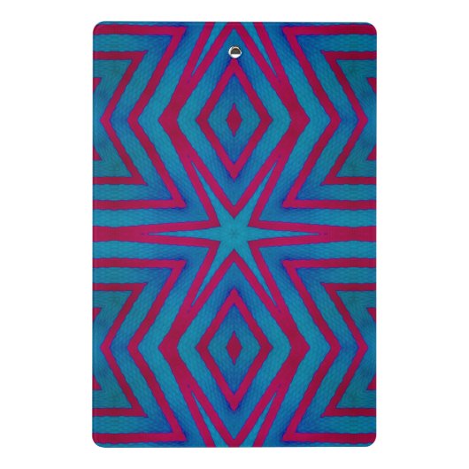 Star Red en Blue Geometric Mini Klembord (Achterkant)