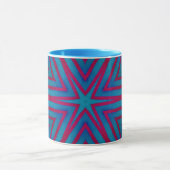 Star Red en Blue Geometric Mok (Midden)