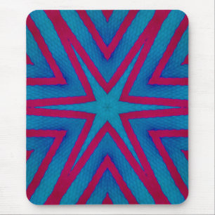 Star Red en Blue Geometric Muismat