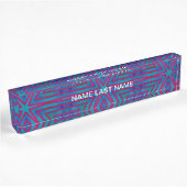 Star Red en Blue Geometric Naambordje